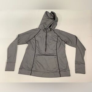 Tangerine Black and White Striped Women's Hoodie